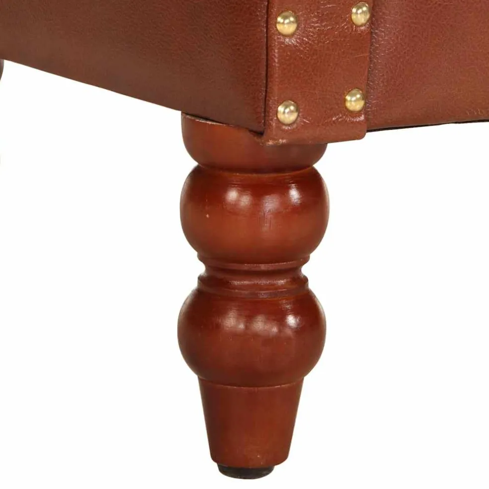 vidaXL Fauteuil echt geitenleer bruin