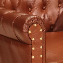 vidaXL Fauteuil echt geitenleer bruin