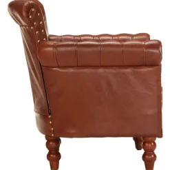 vidaXL Fauteuil echt geitenleer bruin
