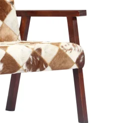 vidaXL Fauteuil echt geitenleer wit en bruin