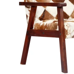 vidaXL Fauteuil echt geitenleer wit en bruin