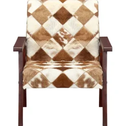 vidaXL Fauteuil echt geitenleer wit en bruin