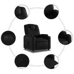 vidaXL Fauteuil elektrisch verstelbaar kunstleer zwart