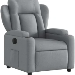 vidaXL Fauteuil elektrisch verstelbaar stof lichtgrijs