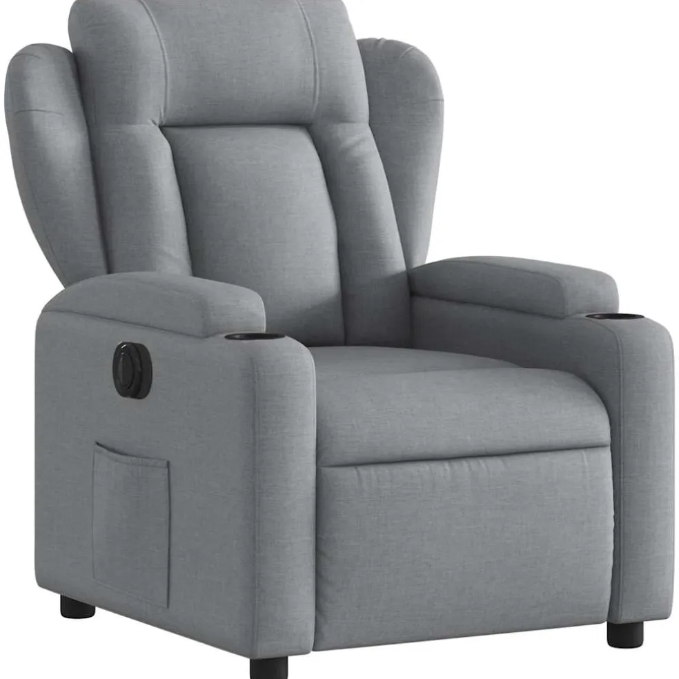 vidaXL Fauteuil elektrisch verstelbaar stof lichtgrijs