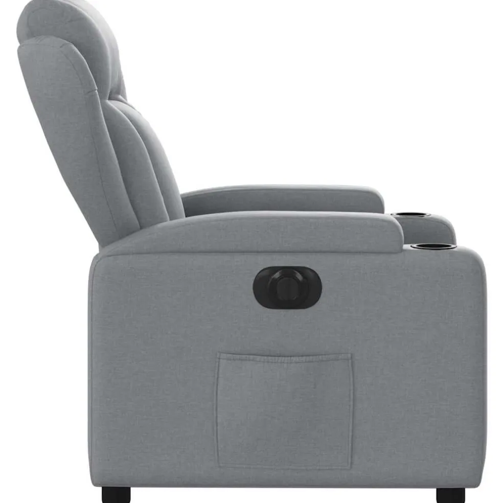 vidaXL Fauteuil elektrisch verstelbaar stof lichtgrijs