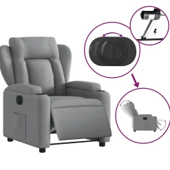 vidaXL Fauteuil elektrisch verstelbaar stof lichtgrijs
