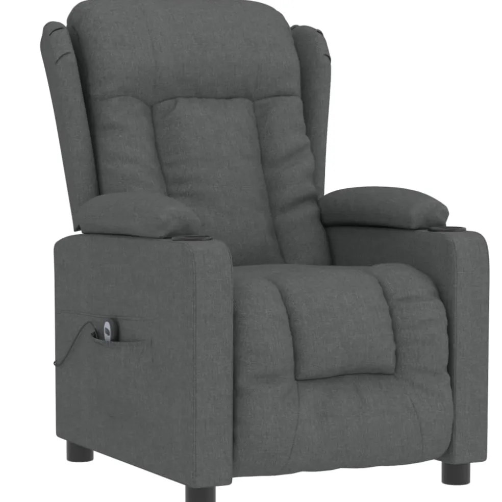 vidaXL Fauteuil elektrisch verstelbaar stof donkergrijs