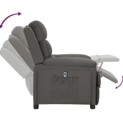 vidaXL Fauteuil elektrisch verstelbaar stof donkergrijs