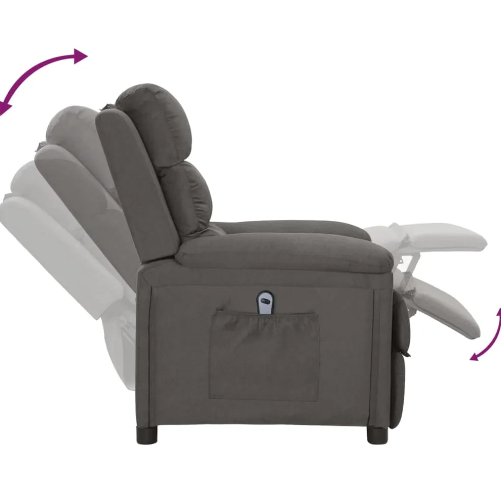 vidaXL Fauteuil elektrisch verstelbaar stof donkergrijs