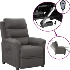vidaXL Fauteuil elektrisch verstelbaar stof donkergrijs