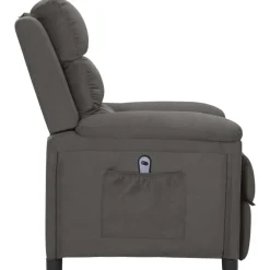 vidaXL Fauteuil elektrisch verstelbaar stof donkergrijs
