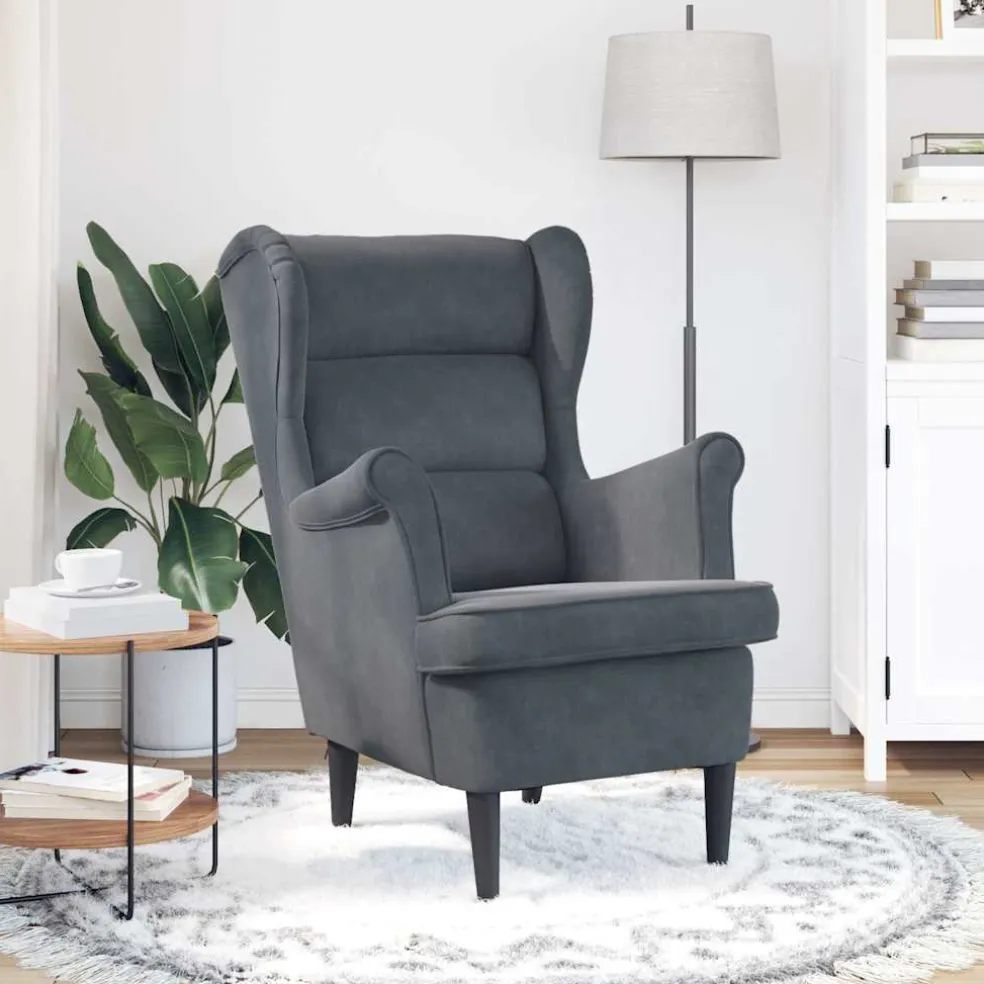 vidaXL Fauteuil fluweel donkergrijs