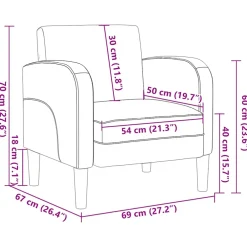 vidaXL Fauteuil met armleuningen Cappuccino 54 cm kunstleer