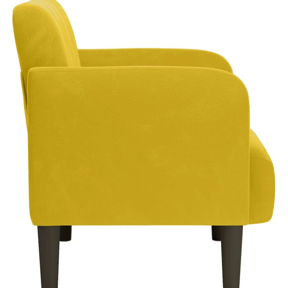 vidaXL Fauteuil met armleuningen 54 cm fluweel geel