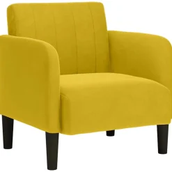 vidaXL Fauteuil met armleuningen 54 cm fluweel geel