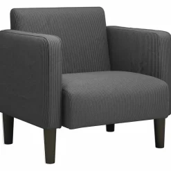 vidaXL Fauteuil met armleuningen 54 cm corduroy stof donkergrijs