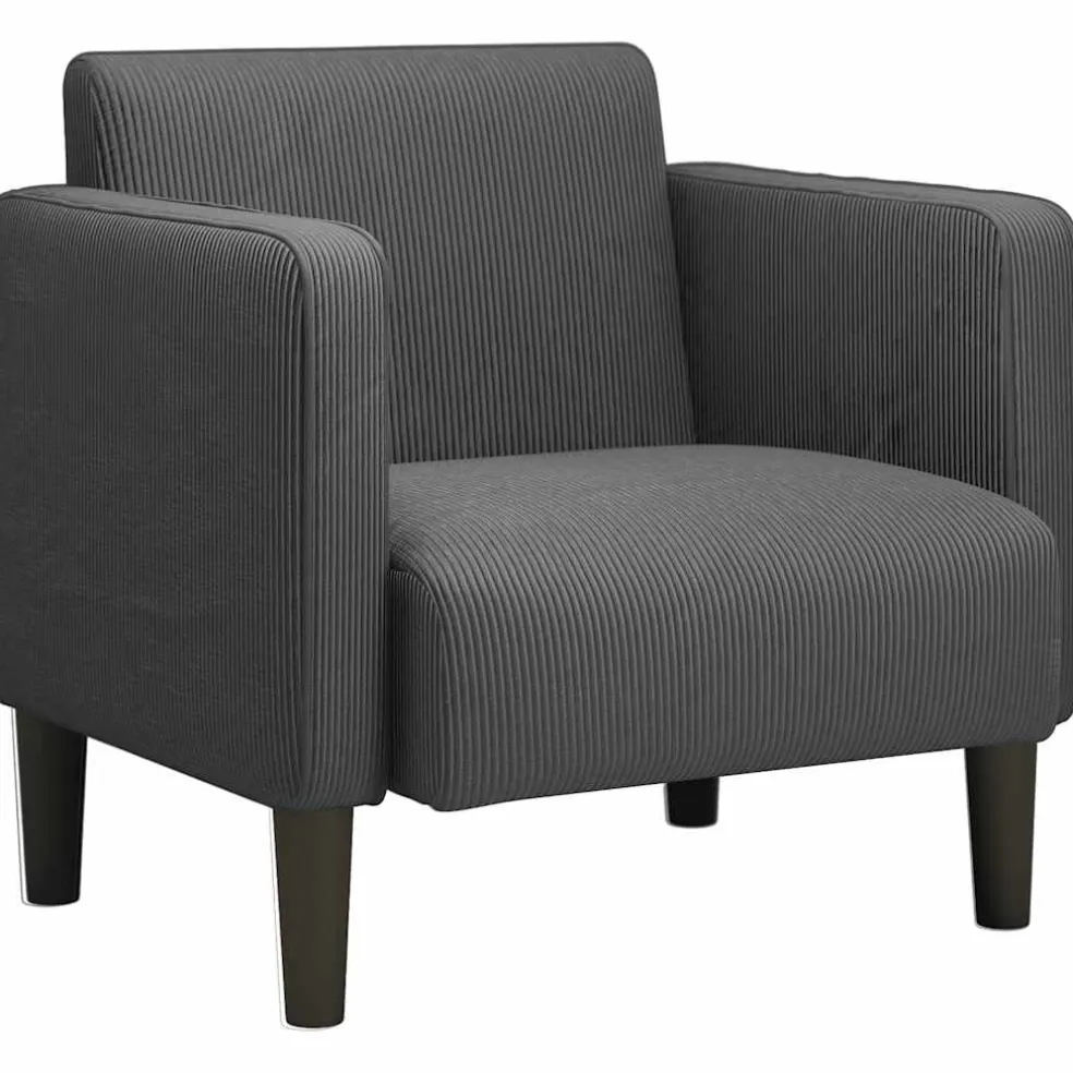 vidaXL Fauteuil met armleuningen 54 cm corduroy stof donkergrijs