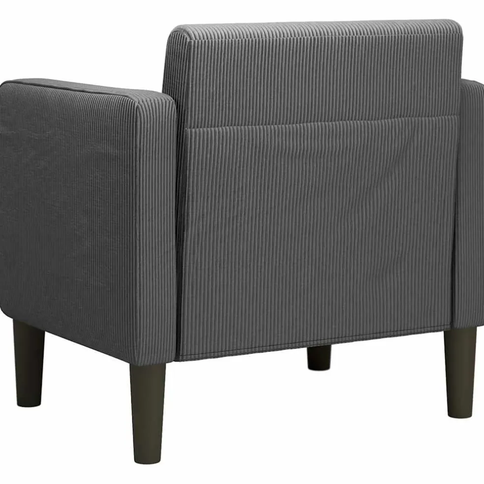 vidaXL Fauteuil met armleuningen 54 cm corduroy stof donkergrijs