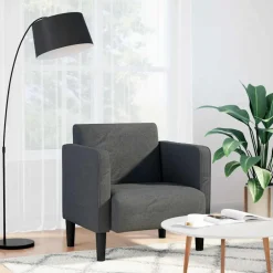 vidaXL Fauteuil met armleuningen 54 cm corduroy stof donkergrijs