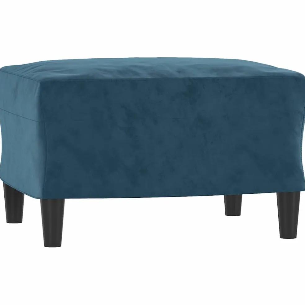 vidaXL Fauteuil met voetenbank 60 cm fluweel blauw