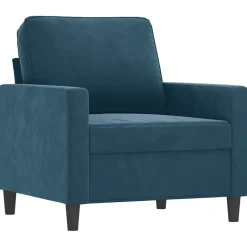 vidaXL Fauteuil met voetenbank 60 cm fluweel blauw