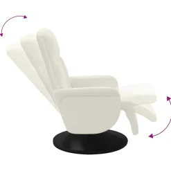 vidaXL Fauteuil met voetensteun verstelbaar fluweel crèmekleurig