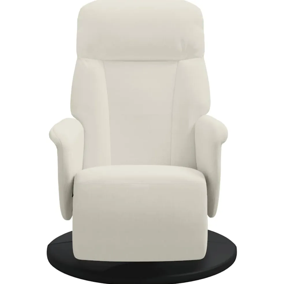 vidaXL Fauteuil met voetensteun verstelbaar fluweel crèmekleurig