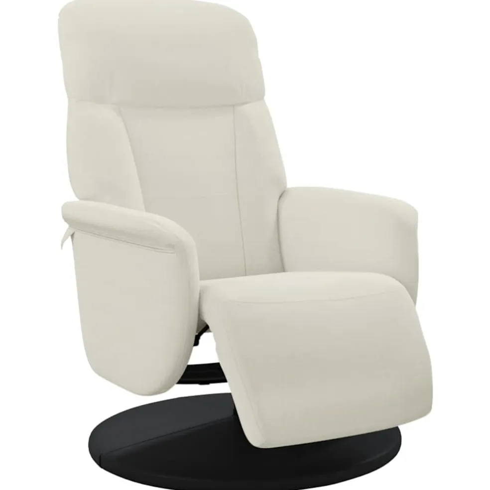 vidaXL Fauteuil met voetensteun verstelbaar fluweel crèmekleurig