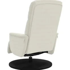 vidaXL Fauteuil met voetensteun verstelbaar fluweel crèmekleurig