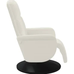 vidaXL Fauteuil met voetensteun verstelbaar fluweel crèmekleurig