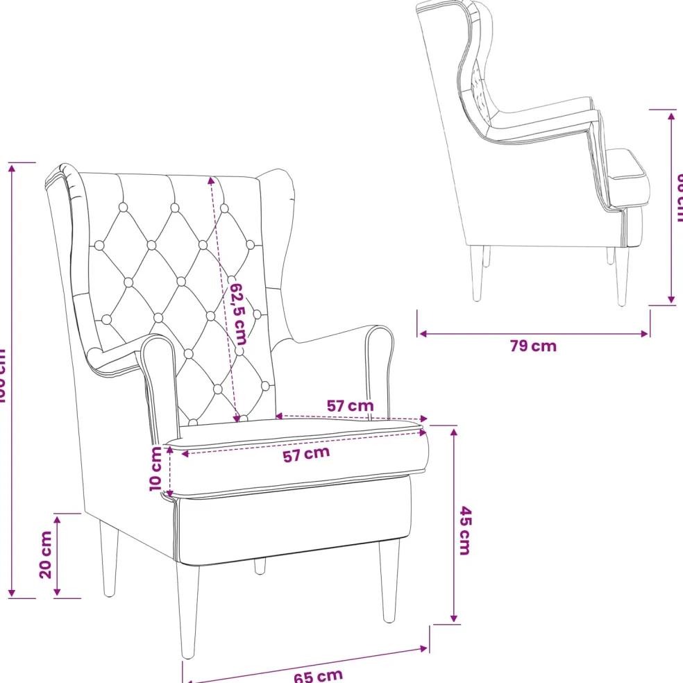 vidaXL Fauteuil Roze Fluweel