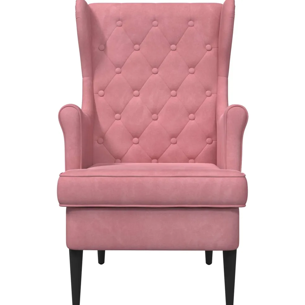 vidaXL Fauteuil Roze Fluweel