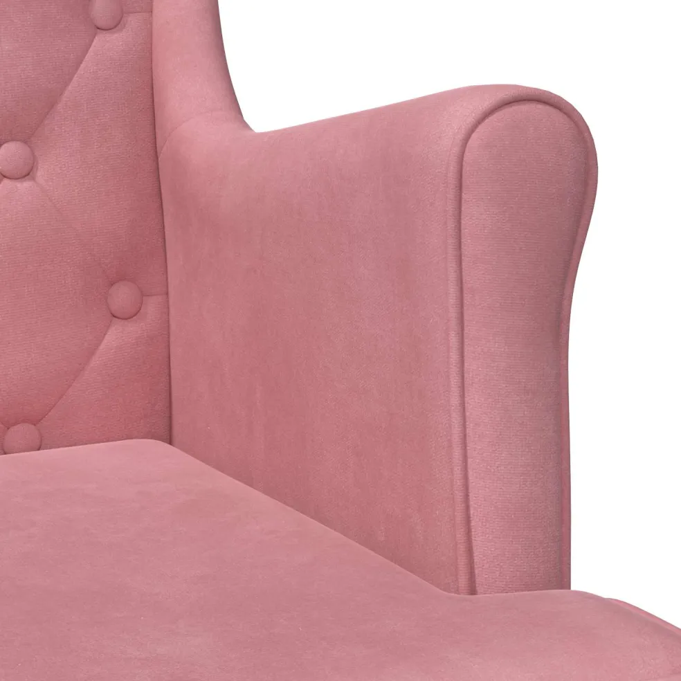 vidaXL Fauteuil Roze Fluweel