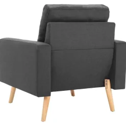 vidaXL Fauteuil stof donkergrijs