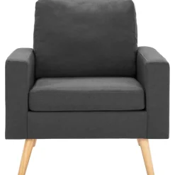 vidaXL Fauteuil stof donkergrijs