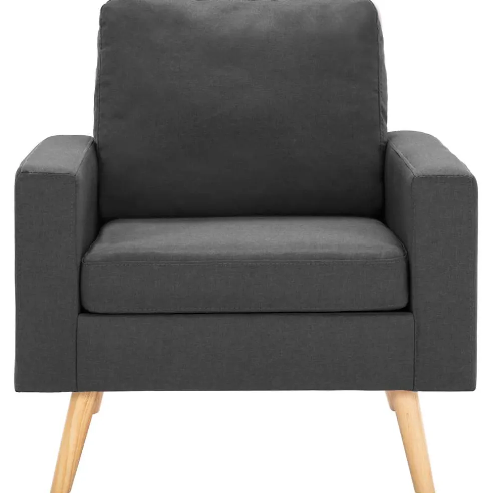 vidaXL Fauteuil stof donkergrijs