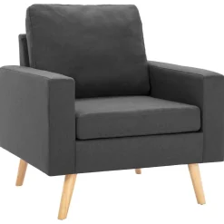 vidaXL Fauteuil stof donkergrijs