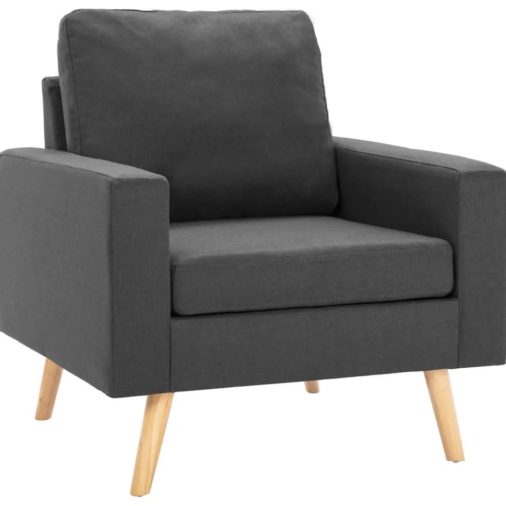 vidaXL Fauteuil stof donkergrijs
