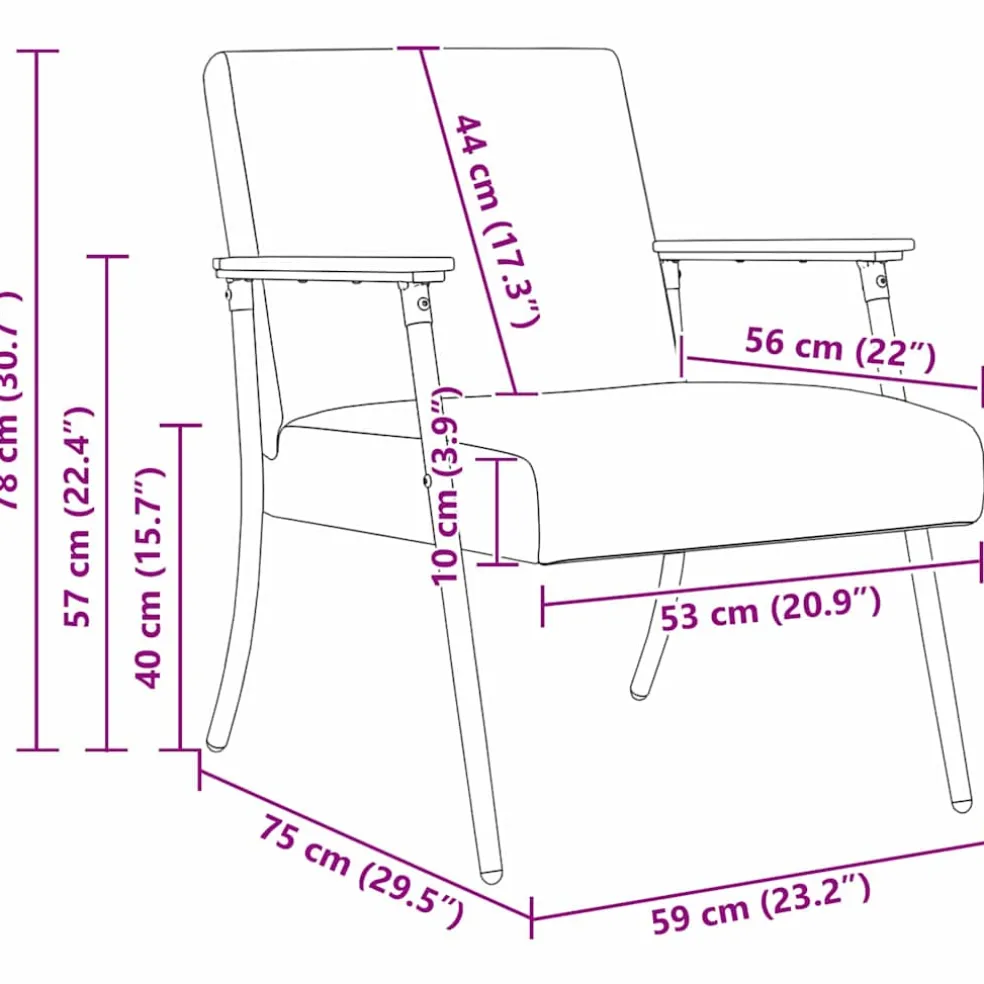 vidaXL Fauteuil Taupe Stof