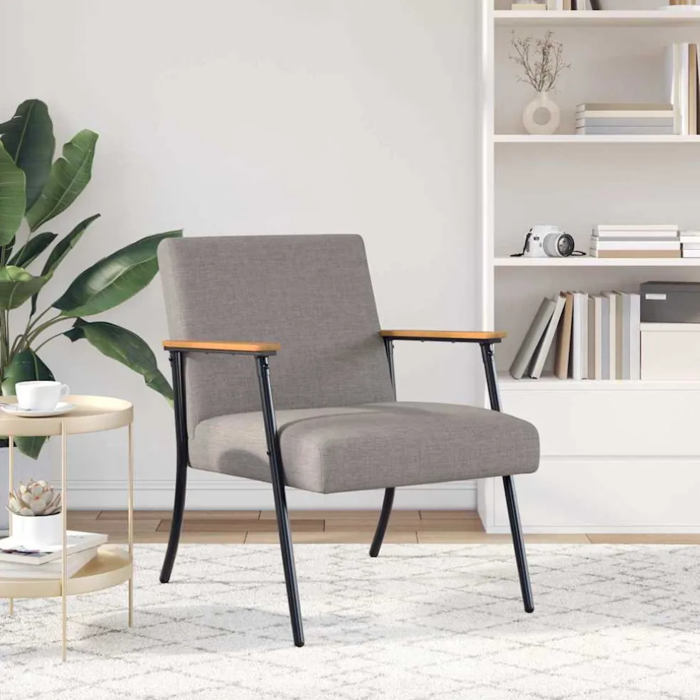 vidaXL Fauteuil Taupe Stof