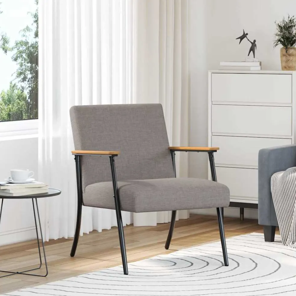 vidaXL Fauteuil Taupe Stof