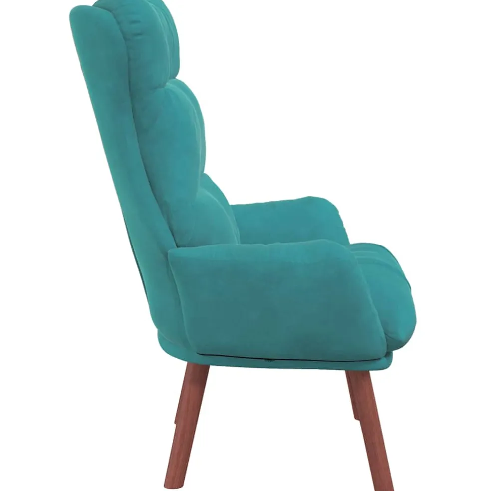 vidaXL Fauteuil Turquoise 69 x 74 x 93 cm Fluweel