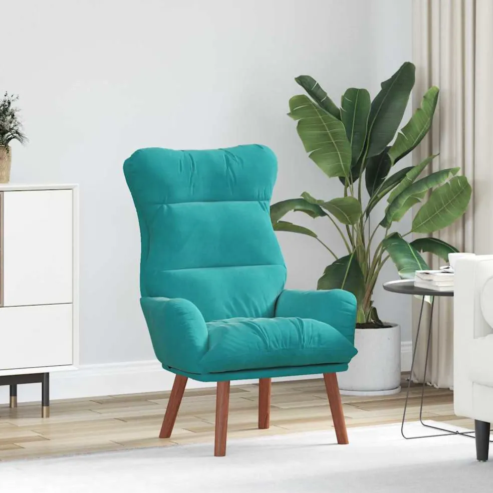 vidaXL Fauteuil Turquoise 69 x 74 x 93 cm Fluweel