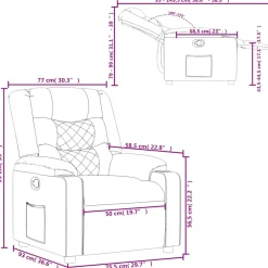 vidaXL Fauteuil verstelbaar stof zwart