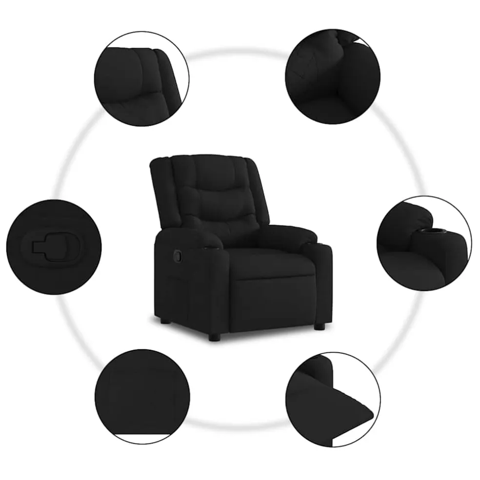vidaXL Fauteuil verstelbaar stof zwart