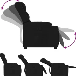 vidaXL Fauteuil verstelbaar stof zwart