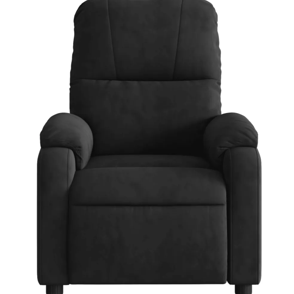 vidaXL Fauteuil verstelbaar microvezelstof zwart