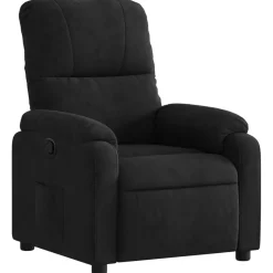 vidaXL Fauteuil verstelbaar microvezelstof zwart