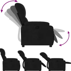 vidaXL Fauteuil verstelbaar microvezelstof zwart